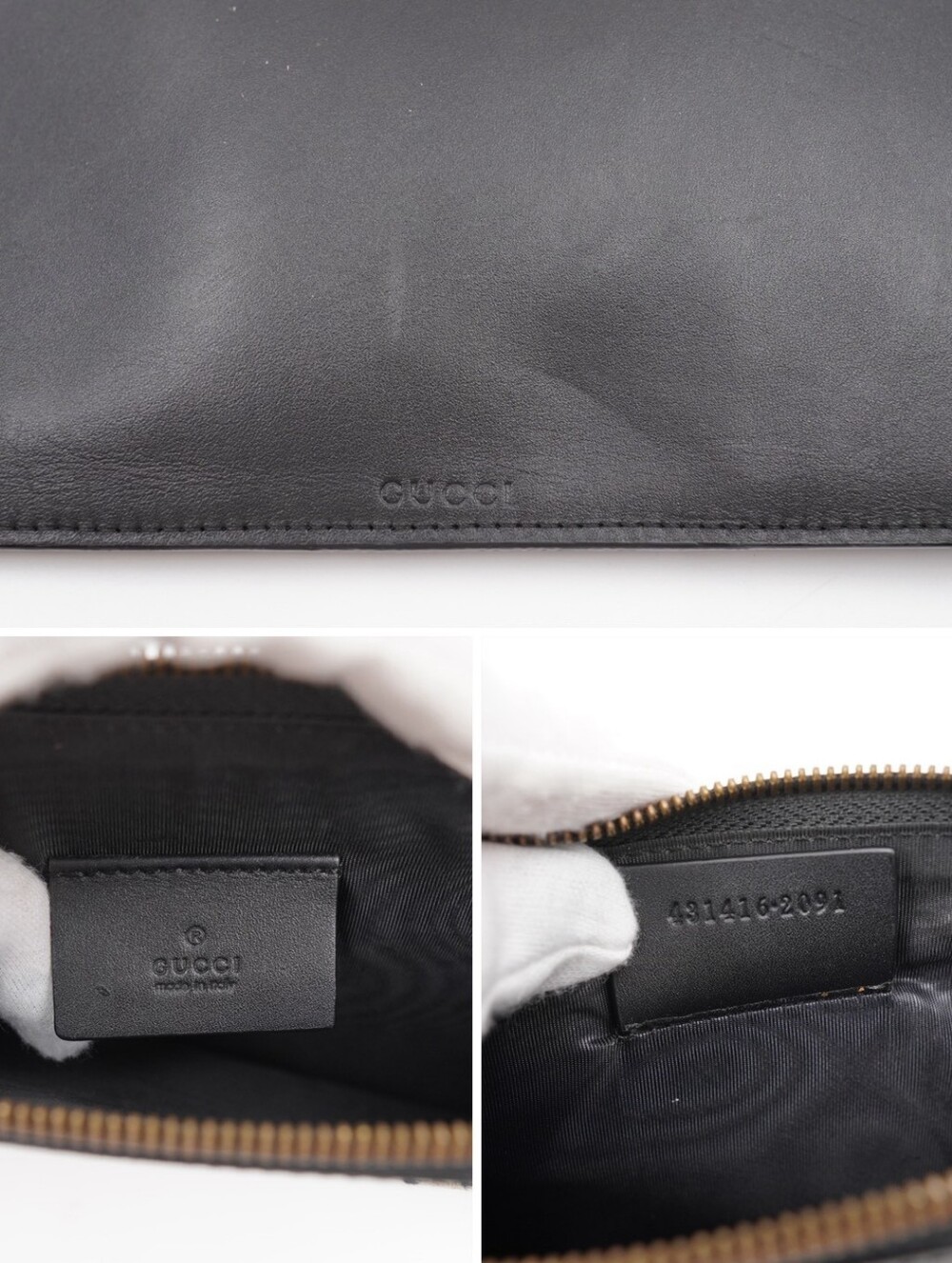 CP53 💟 Gucci Leather "Blind for Love" Bee Pouch - Picture 11 of 13